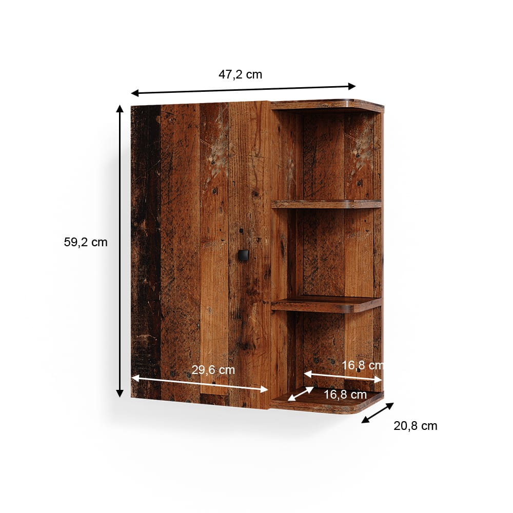 Badschrank, Eiche rustikal 47.2 x 59.2cm - Maisons Du Monde