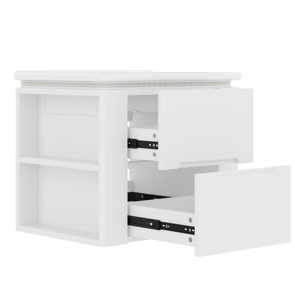 REDOM Waschbecken aus Keramik mit LED-Sensorlicht 61x46x48,5 cm, Weiß Weiß Keramik