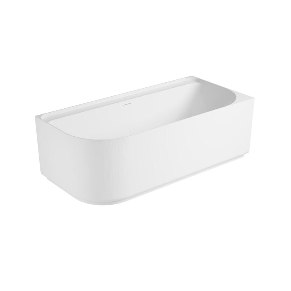 Mob In Weiße halbfreistehende Acrylbadewanne 170 cm - rechtwinklig Weiß Acryl
