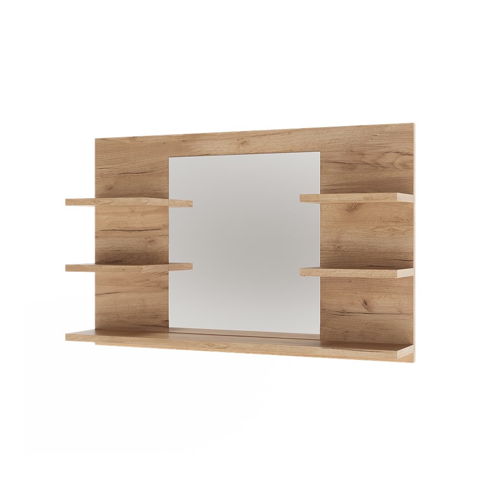 Vicco Badspiegelschrank mit Regalen Goldkraft Eiche 78x50cm style modern Braun Spanplatte