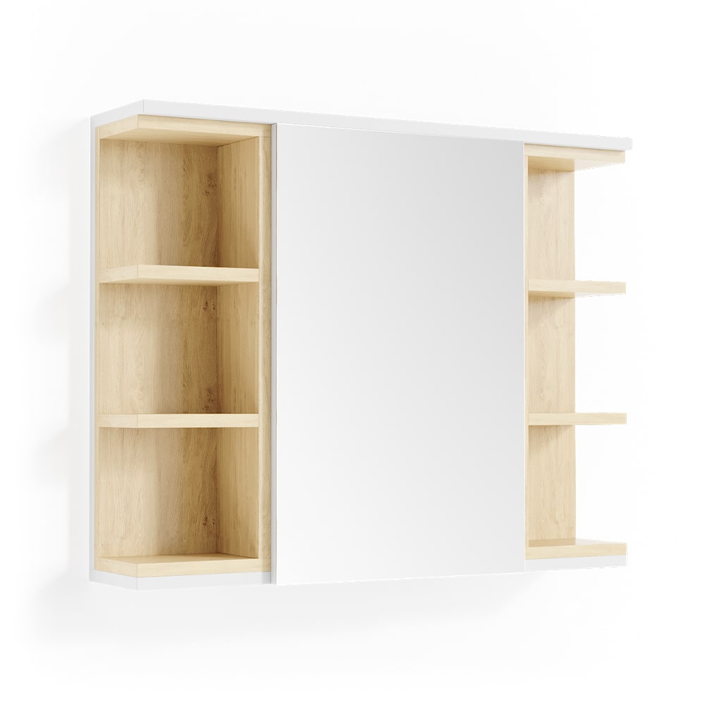 Vicco Badspiegelschrank, Weiß 79.6 x 64cm style modern Weiß Spanplatte