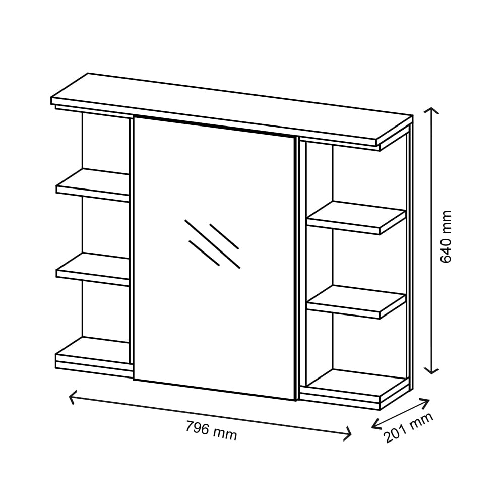 Badspiegelschrank, Weiß 79.6 x 64cm - Maisons Du Monde
