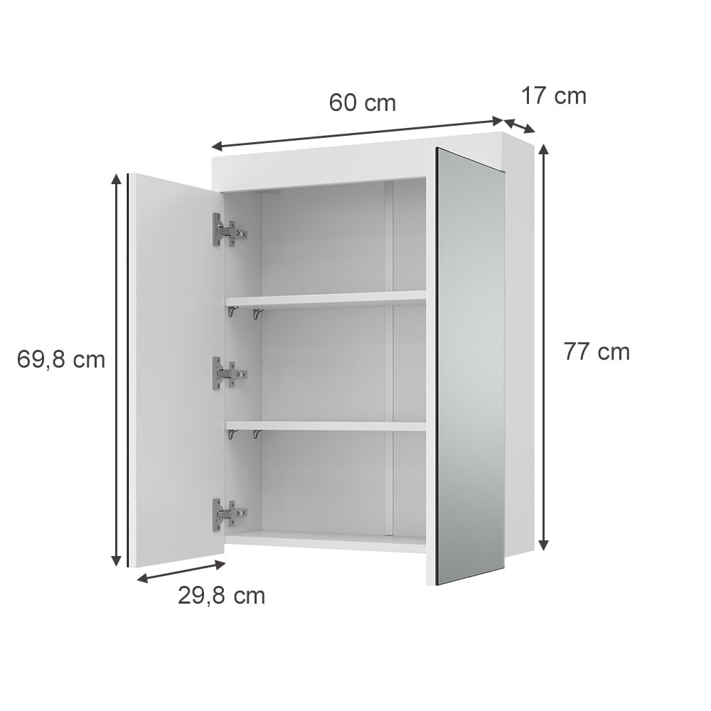 Badspiegelschrank, Weiß 60 x 77cm - Maisons Du Monde