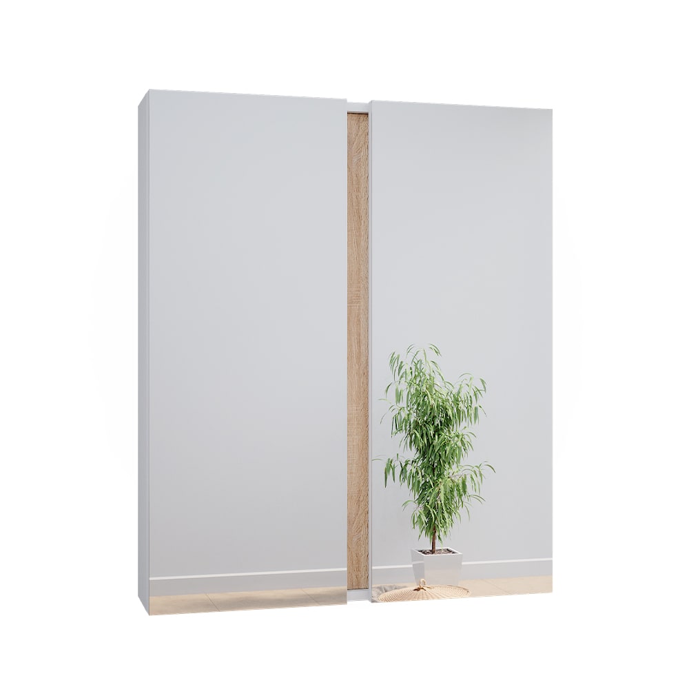 Vicco Badspiegelschrank mit 2 Türen, Weiß 70.4 x 84cm style modern Weiß Spanplatte