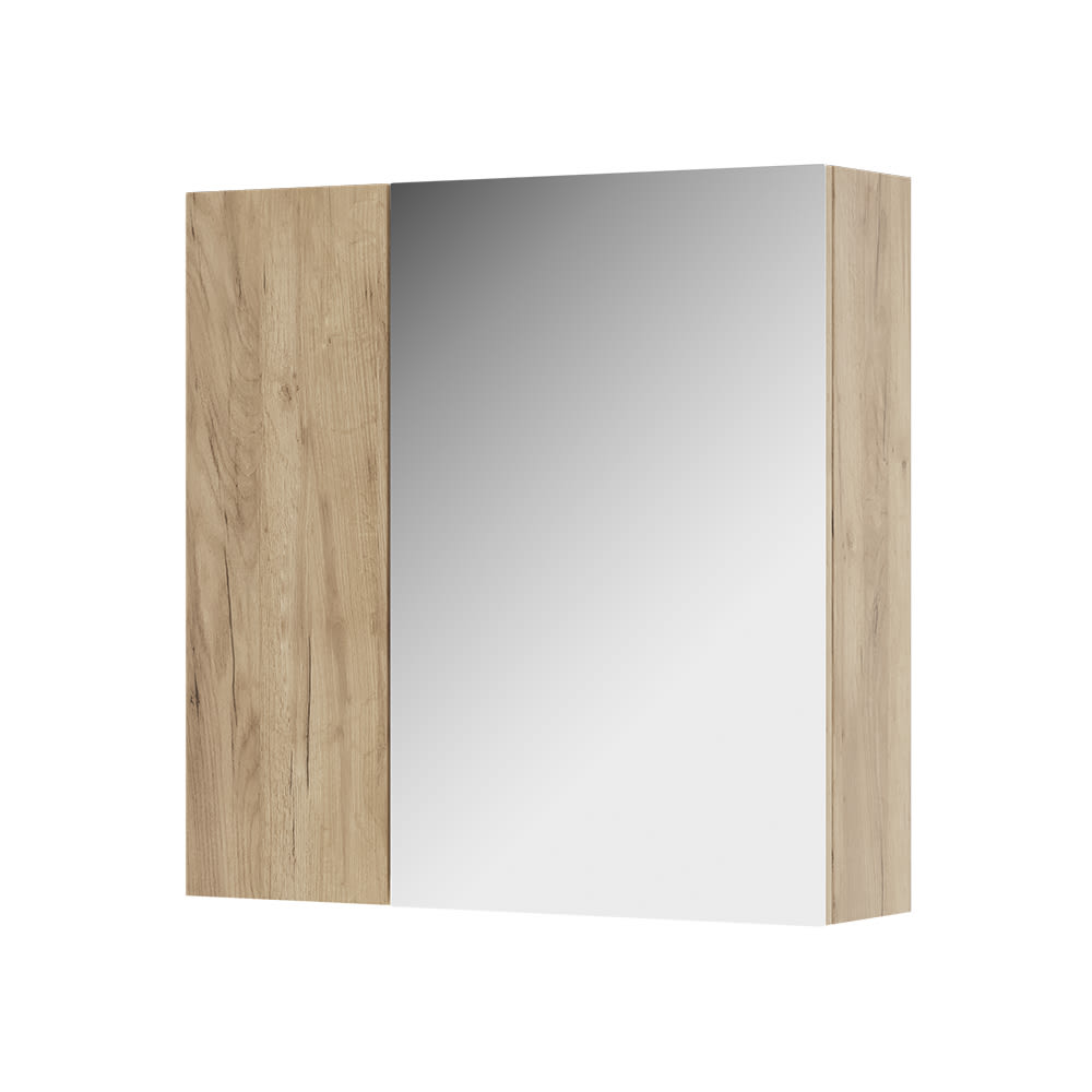 Vicco Badspiegelschrank Mit Regalböden,1 Spiegeltür Goldkraft Eiche 60x59.2 style modern Braun Spanplatte
