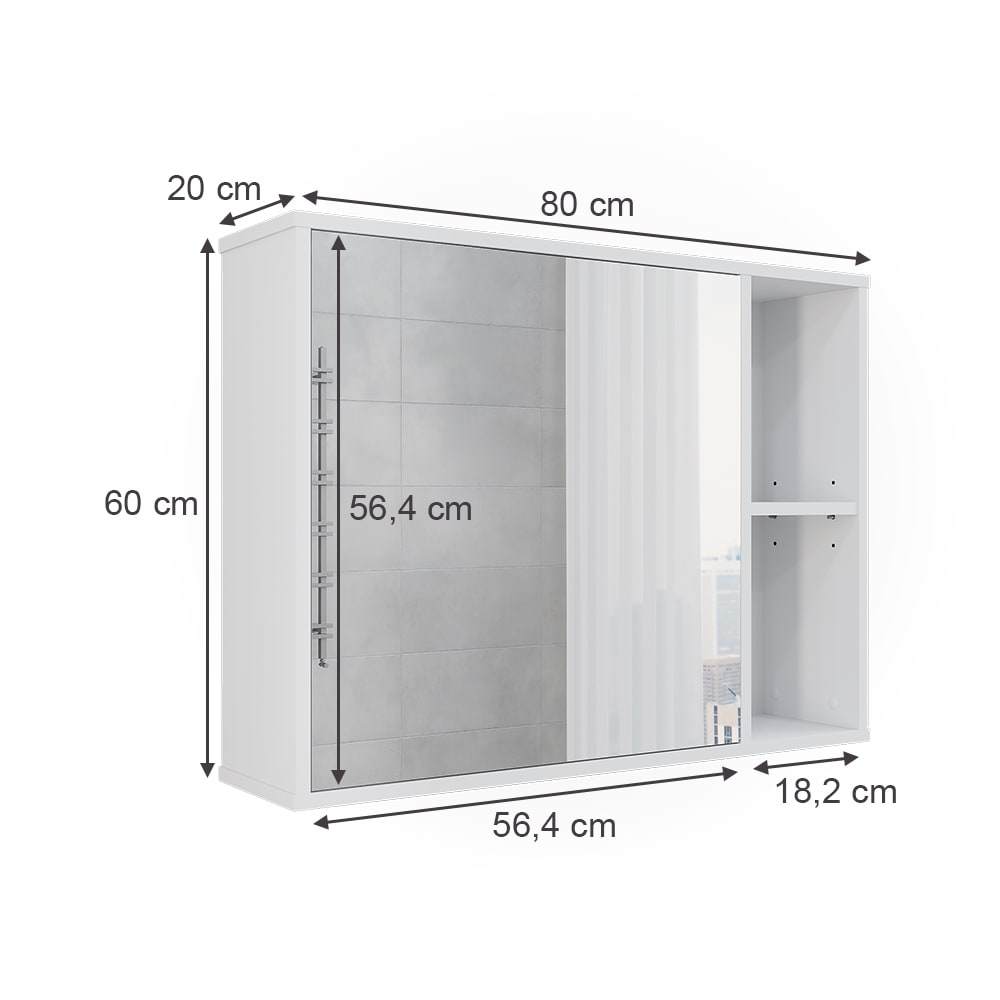 Badspiegelschrank Weiß 80x60cm - Maisons Du Monde