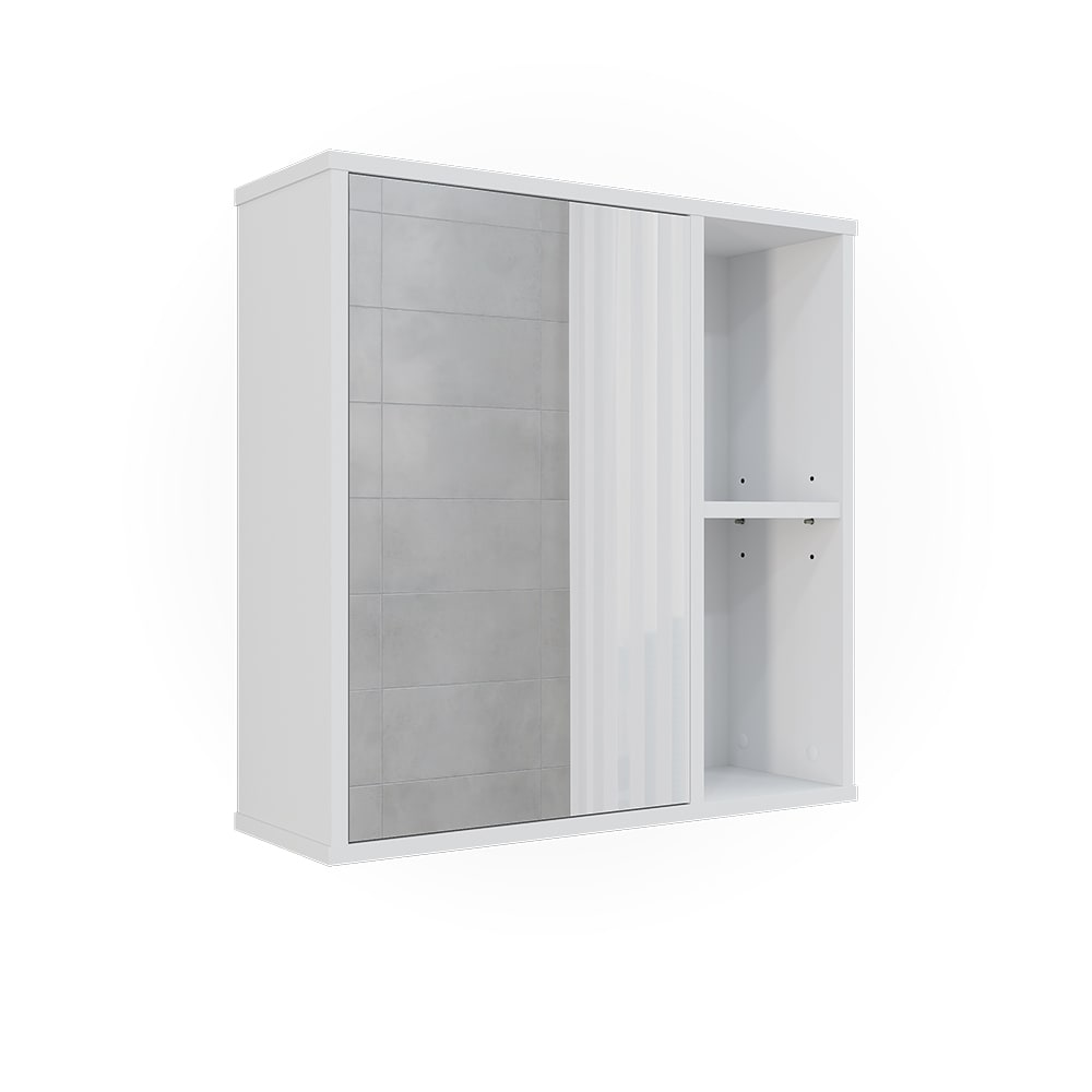 Vicco Badspiegelschrank Weiß 60x60cm style modern Weiß Spanplatte