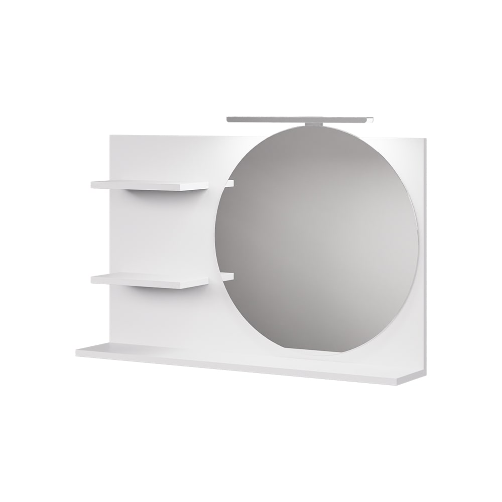 Vicco Spiegelregal mit 3 offenen Fächern Weiß 80x50cm style modern Weiß Spanplatte