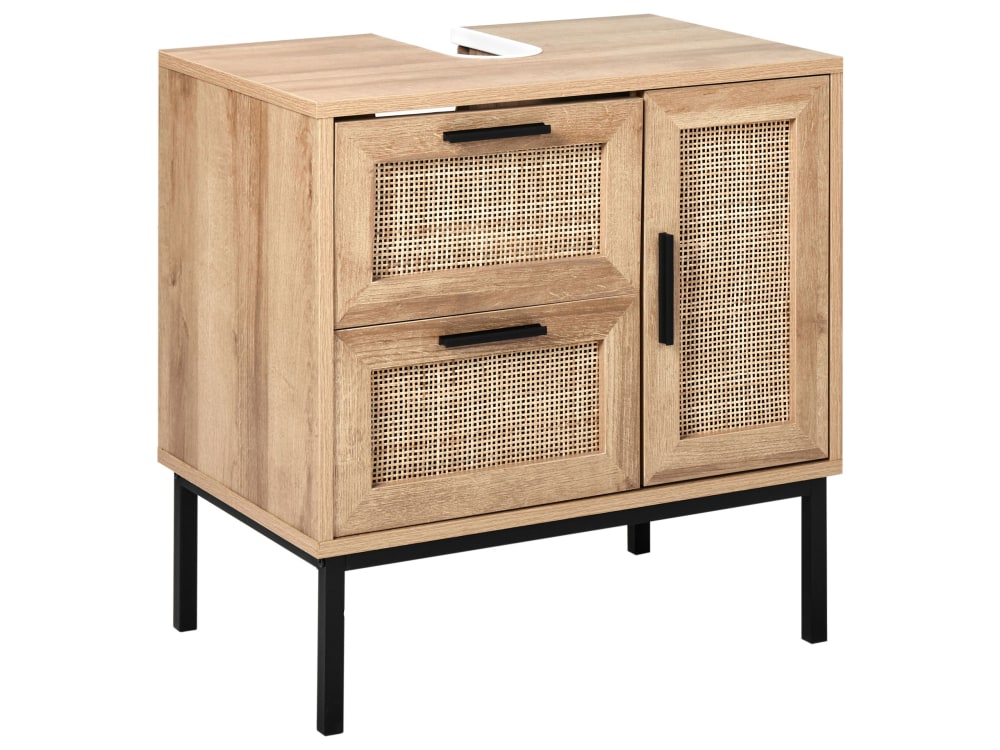Badezimmerschrank Aus Holzwerkstoff 60Cm, Heller Holzfarbton