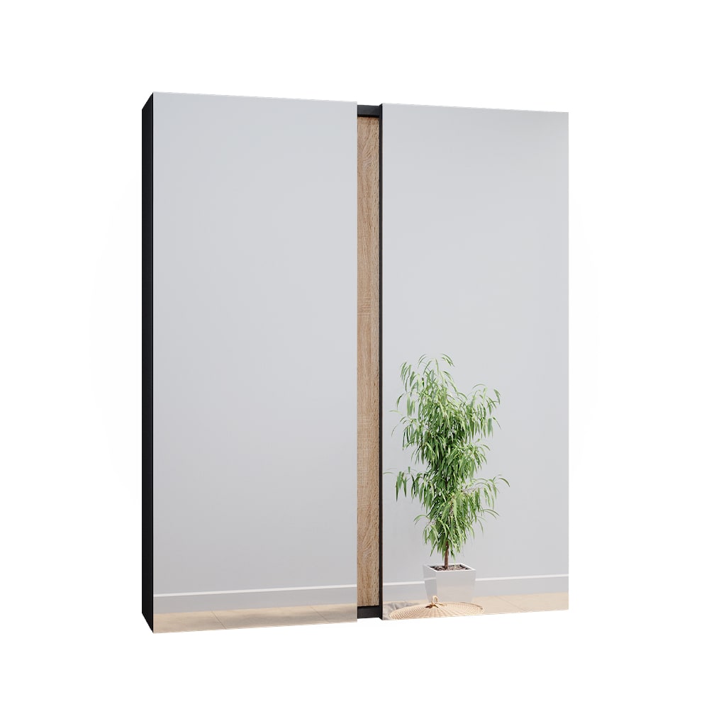 Vicco Badspiegelschrank mit 2 Türen, Anthrazit 70.4 x 84cm style modern Grau Spanplatte