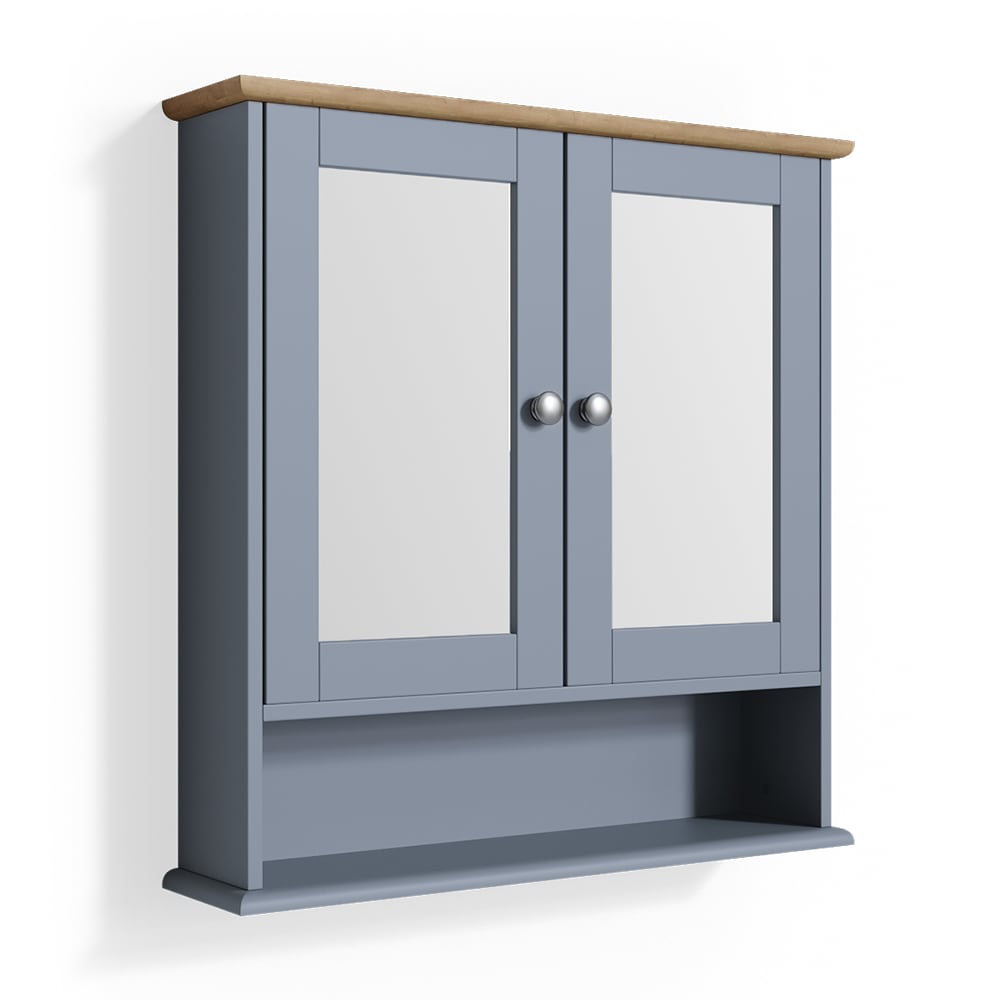 Vicco Badspiegelschrank, Grau 56 x 58cm style modern Grau Spanplatte