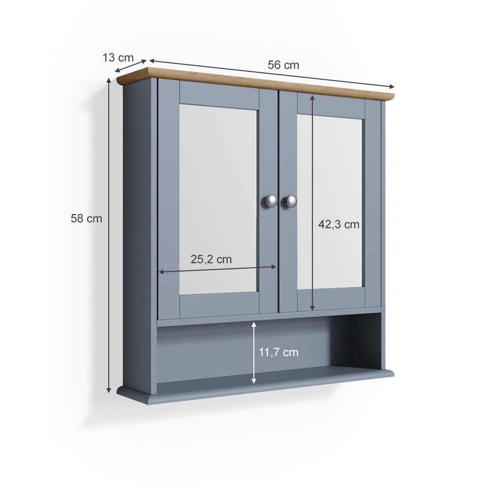Badspiegelschrank, Grau 56 x 58cm - Maisons Du Monde
