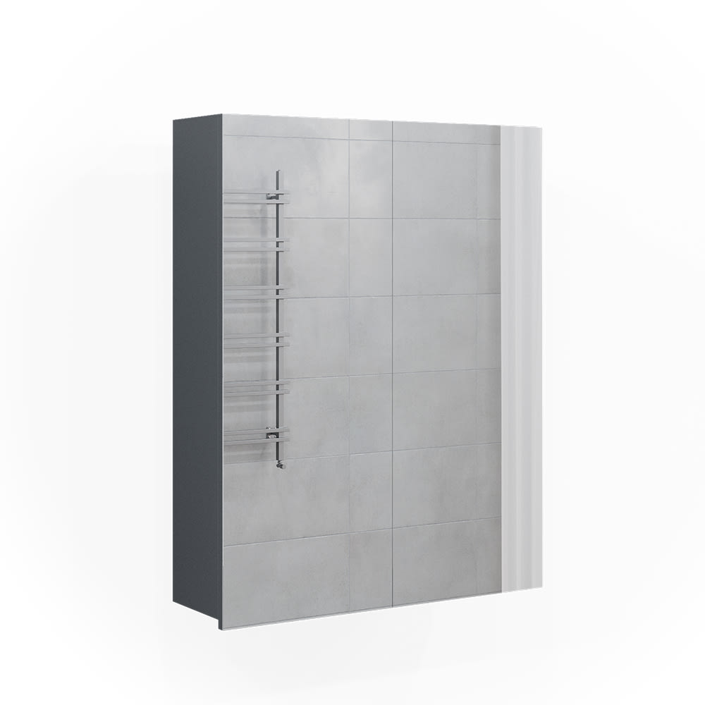Vicco Badspiegelschrank, Anthrazit 60 x 77cm style modern Grau Spanplatte