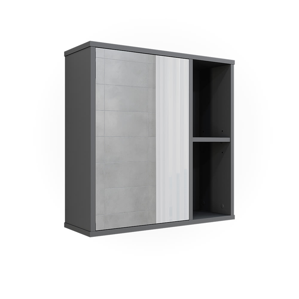 Vicco Badspiegelschrank Anthrazit 60x60cm style modern Grau Spanplatte