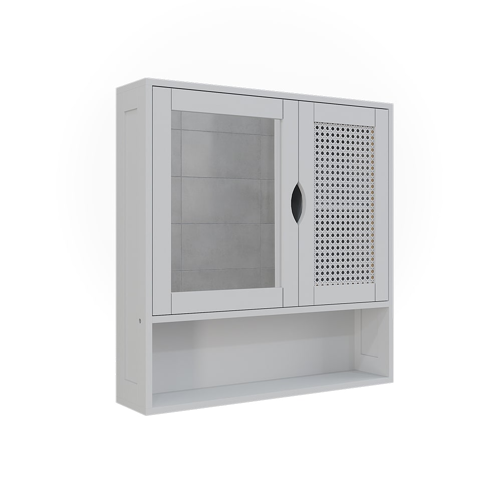 Vicco Spiegelschrank mit 2 Türen Weiß 56x58cm style modern Weiß Spanplatte