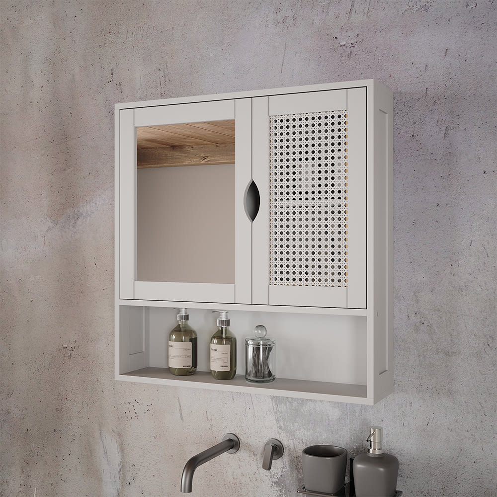 Spiegelschrank  mit 2 Türen Weiß 56x58cm - Maisons Du Monde