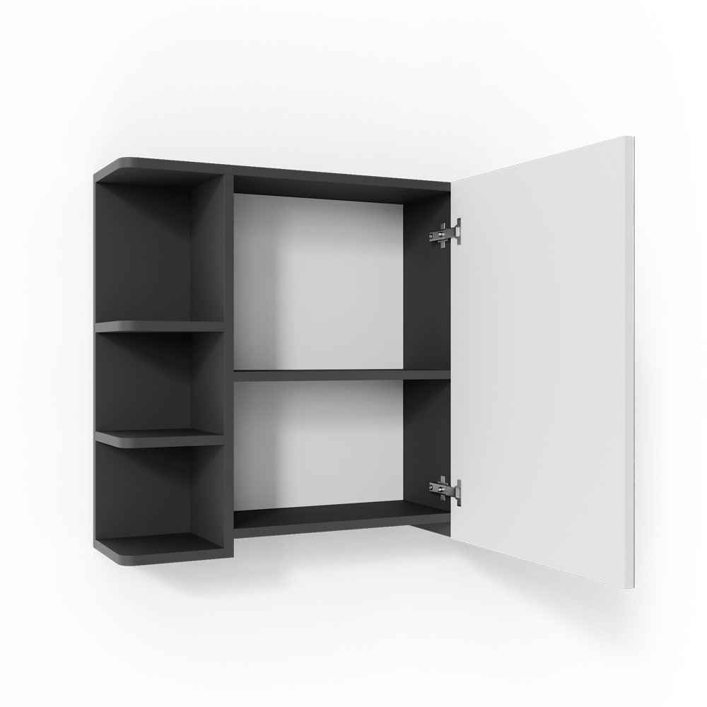 Vicco Badspiegelschrank, Anthrazit 79.6 x 64cm style modern Grau Spanplatte