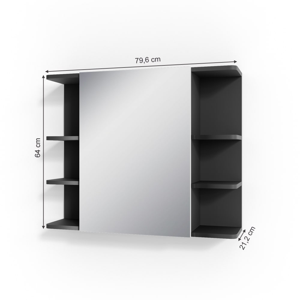 Badspiegelschrank, Anthrazit 79.6 x 64cm - Maisons Du Monde
