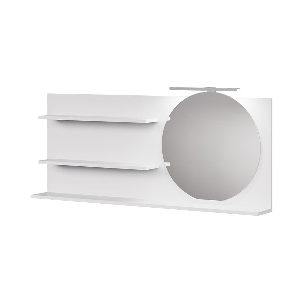 Étagère à miroir avec 3 compartiments ouverts Blanc 120x50cm