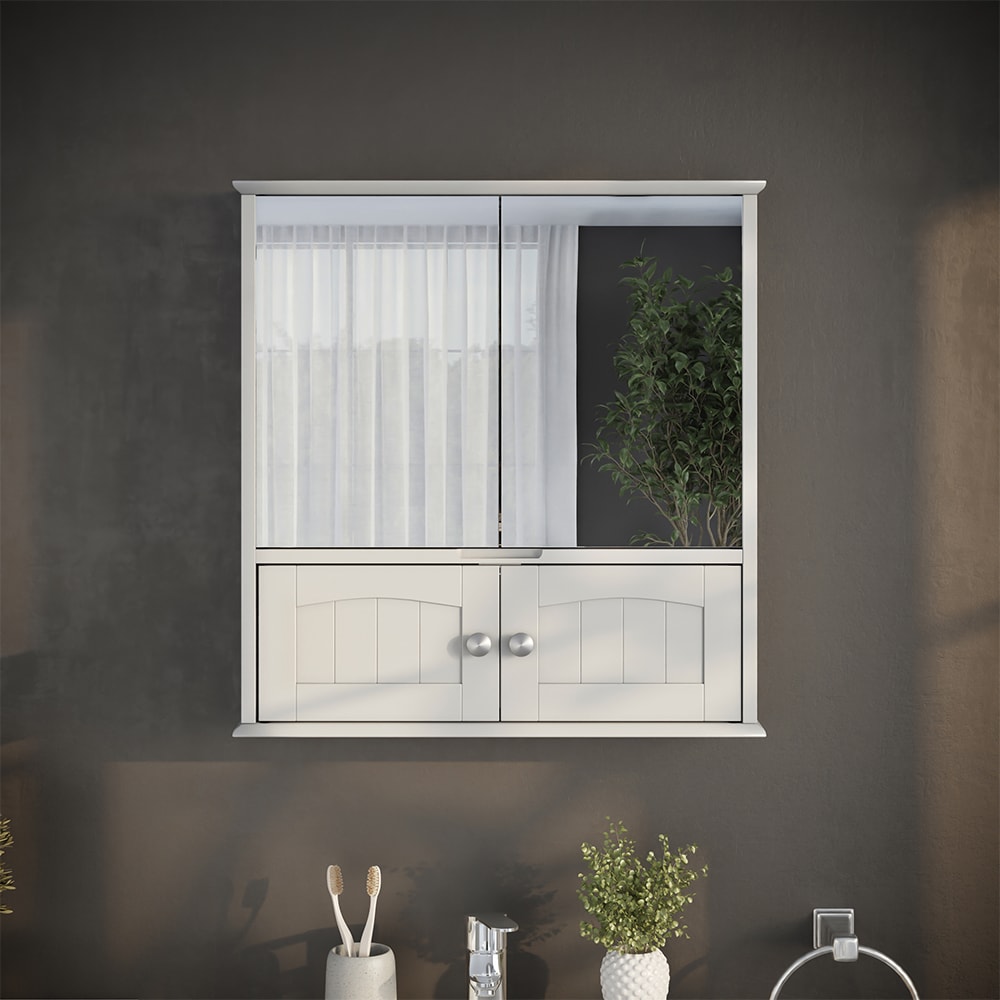 Spiegelschrank Weiß 56x58cm - Maisons Du Monde