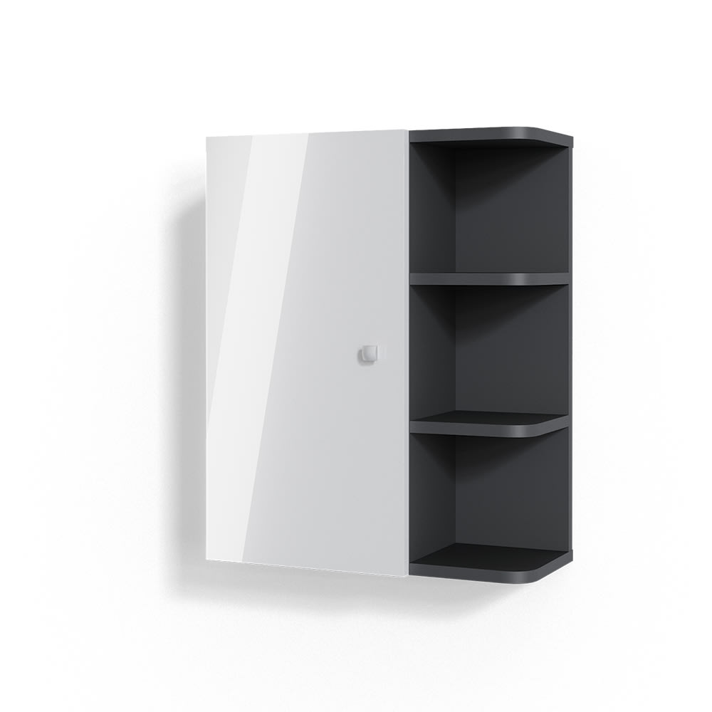 Vicco Badschrank, Weiß Hochglanz 47.2 x 59.2cm style modern Weiß Spanplatte