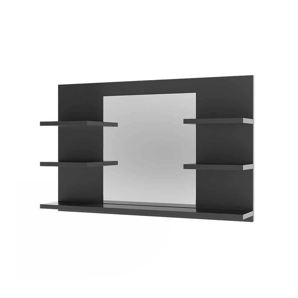 Vicco Badspiegelschrank mit Regalen Anthrazit 78x50cm style modern Schwarz Spanplatte