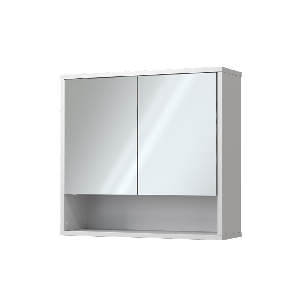 Vicco Badspiegelschrank mit 2 Türen Weiß 70x65cm style modern Weiß Spanplatte