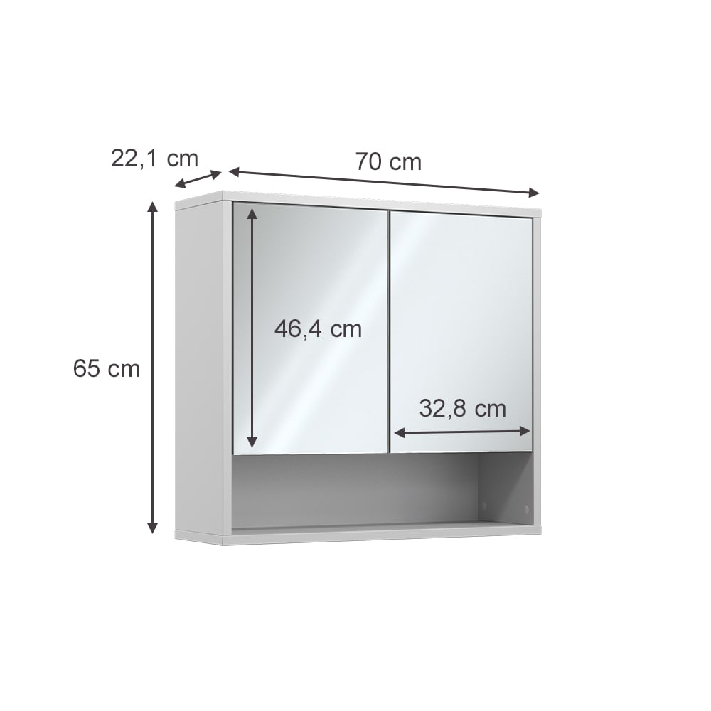 Badspiegelschrank mit 2 Türen Weiß 70x65cm - Maisons Du Monde