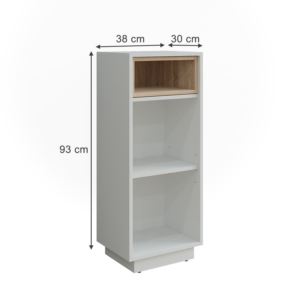 Midischrank mit 3 Fächern Weiß/Sonoma 38x93cm - Maisons Du Monde