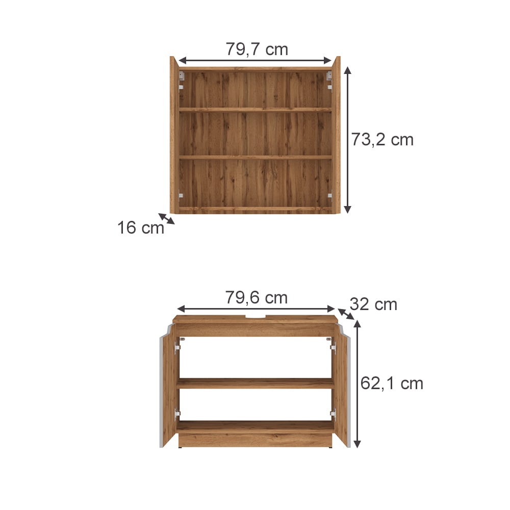 Badmöbel-Set 2-teilig Grau 80x62.1cm - Maisons Du Monde