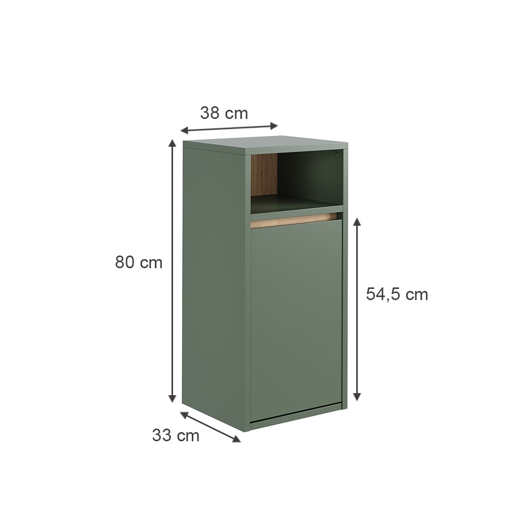 Badschrank mit Wäschkorb Grün/Artisan 38x80cm - Maisons Du Monde