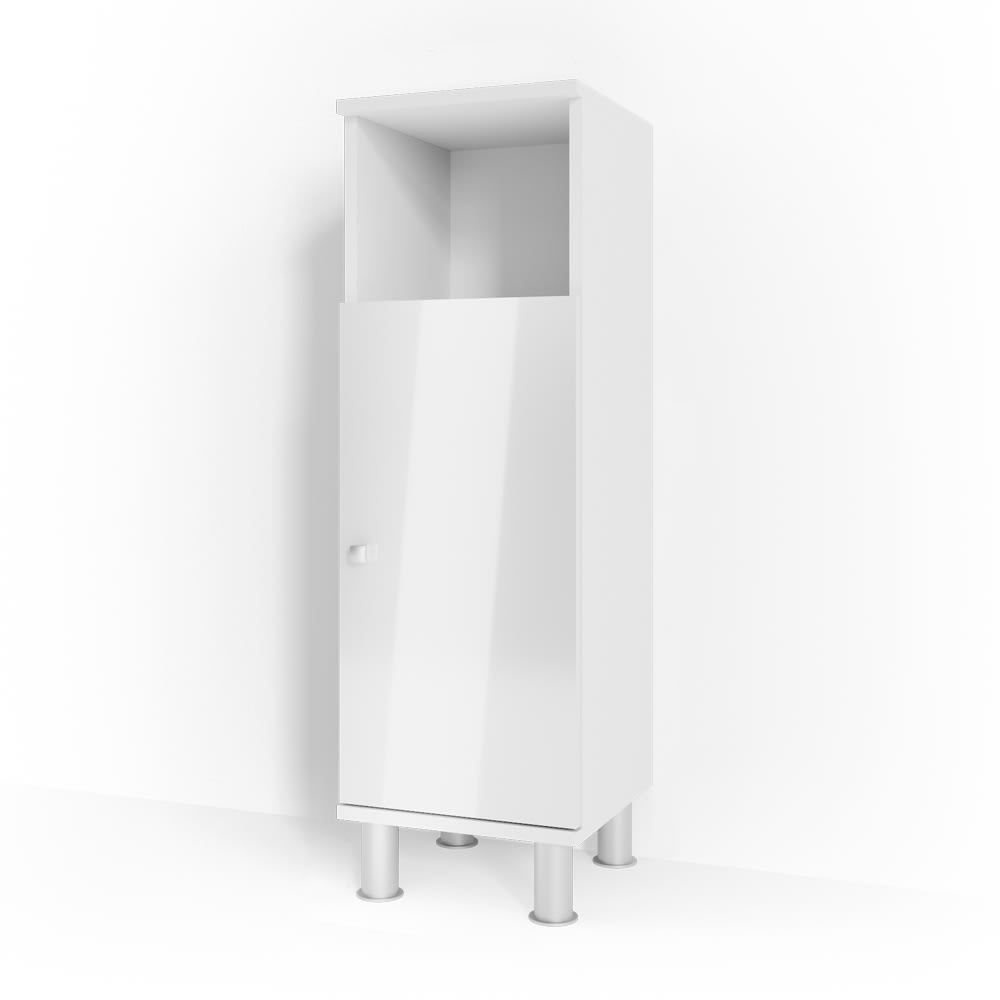 Vicco Midischrank, Weiß Hochglanz 30 x 95cm style modern Weiß Spanplatte