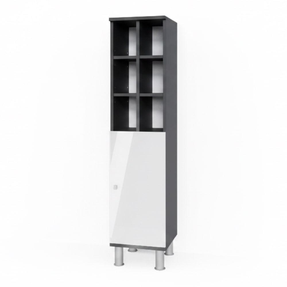 Vicco Midischrank große Tür, Weiß Hochglanz 30 x 130.6cm style modern Weiß Spanplatte