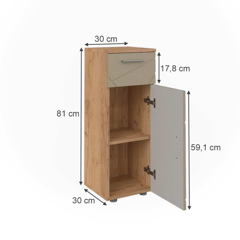 Midischrank  Goldkraft Eiche 30x81cm - Maisons Du Monde
