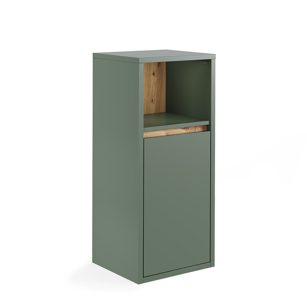 Vicco Midischrank mit Tür und offenem Regal Grün/Artisan 33x80cm style modern Grün Spanplatte