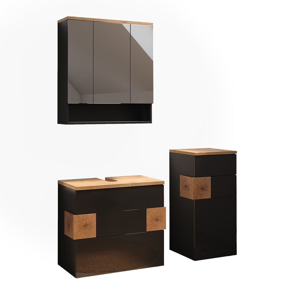 Meubles bain 3 pièces anthracite 70x64.5cm Meubles bain 3 pièces anthracite 70x64.5cm