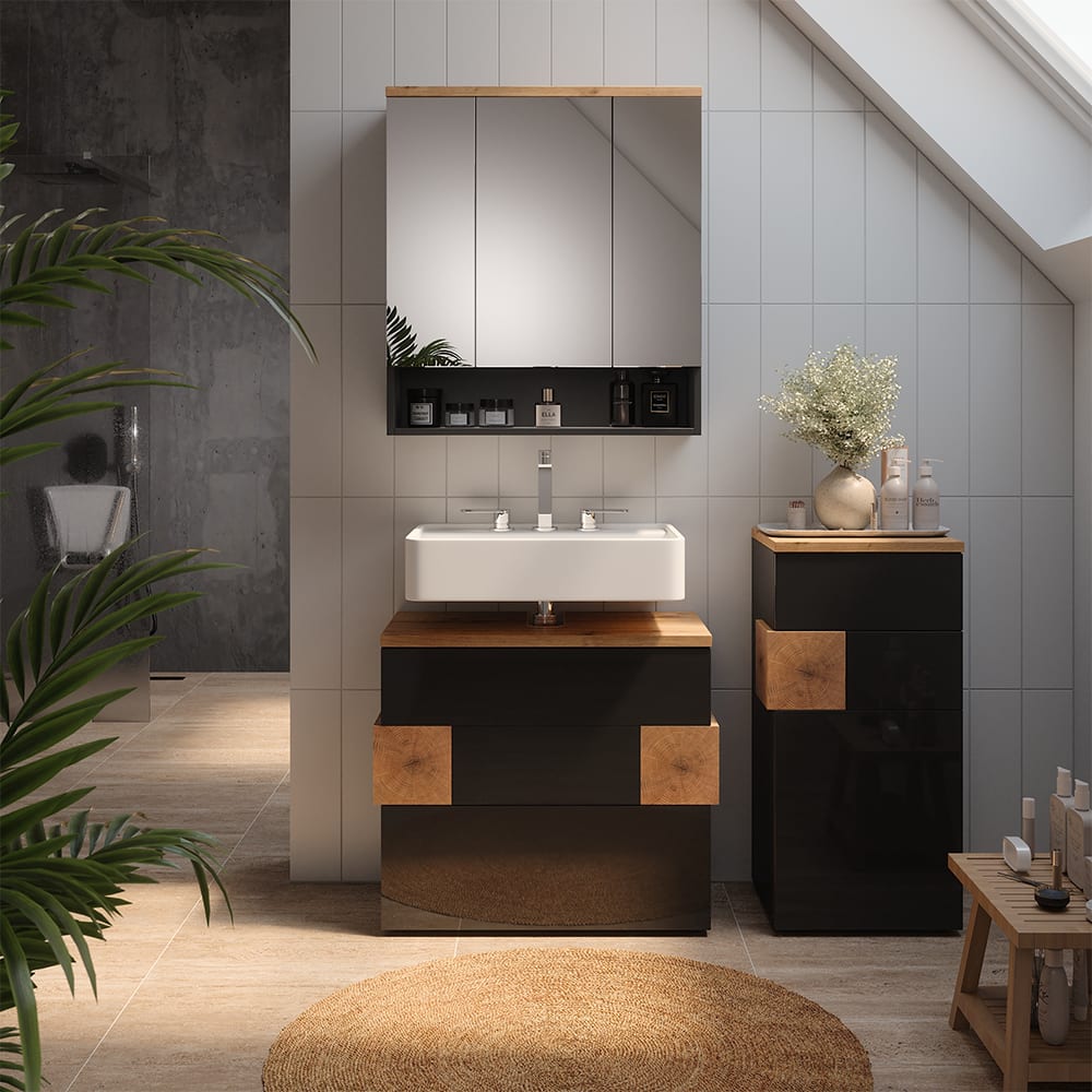 Badmöbel-Set 3-teilig Anthrazit 70x64.5cm - Maisons Du Monde
