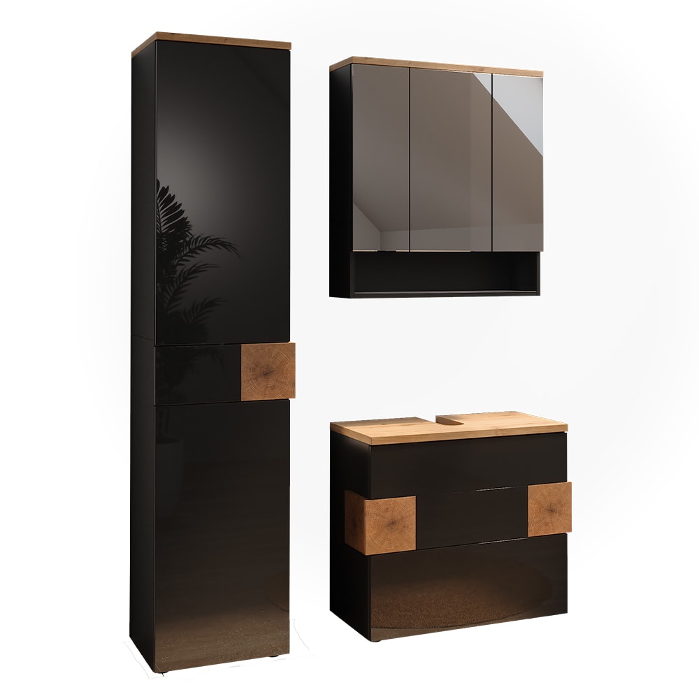 Meubles bain 3 pièces anthracite 70x64cm Meubles bain 3 pièces anthracite 70x64cm