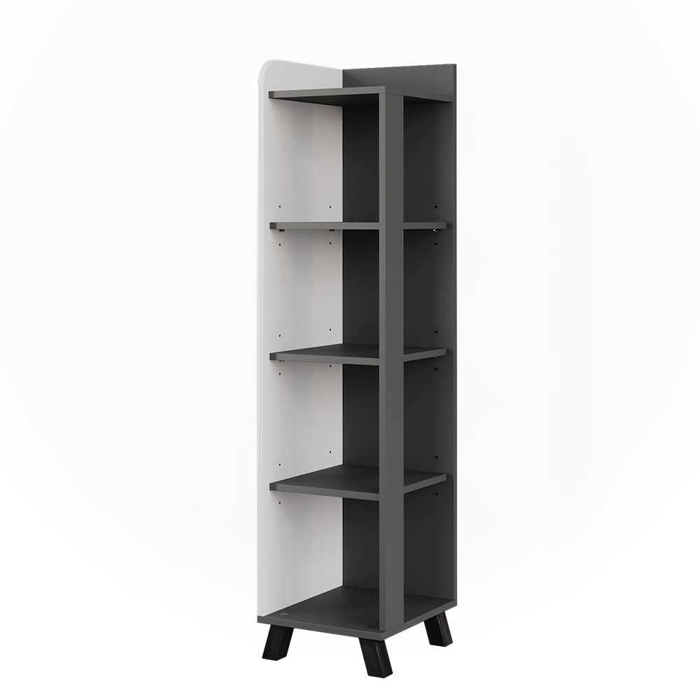 Vicco Midischrank mit Fächern Anthrazit/Weiß 30x128cm style modern Grau Spanplatte
