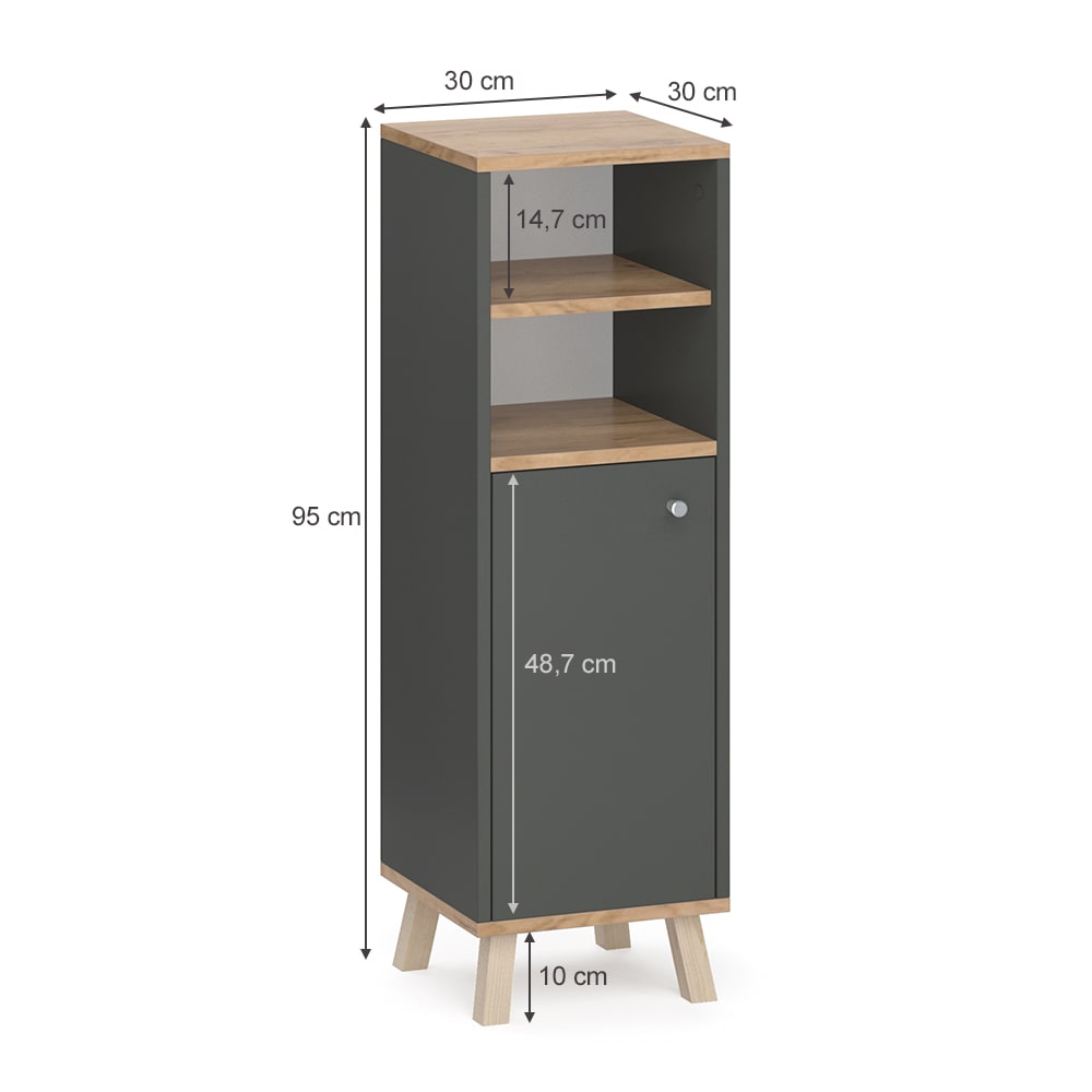 Midischrank, Anthrazit 30 x 95cm - Maisons Du Monde