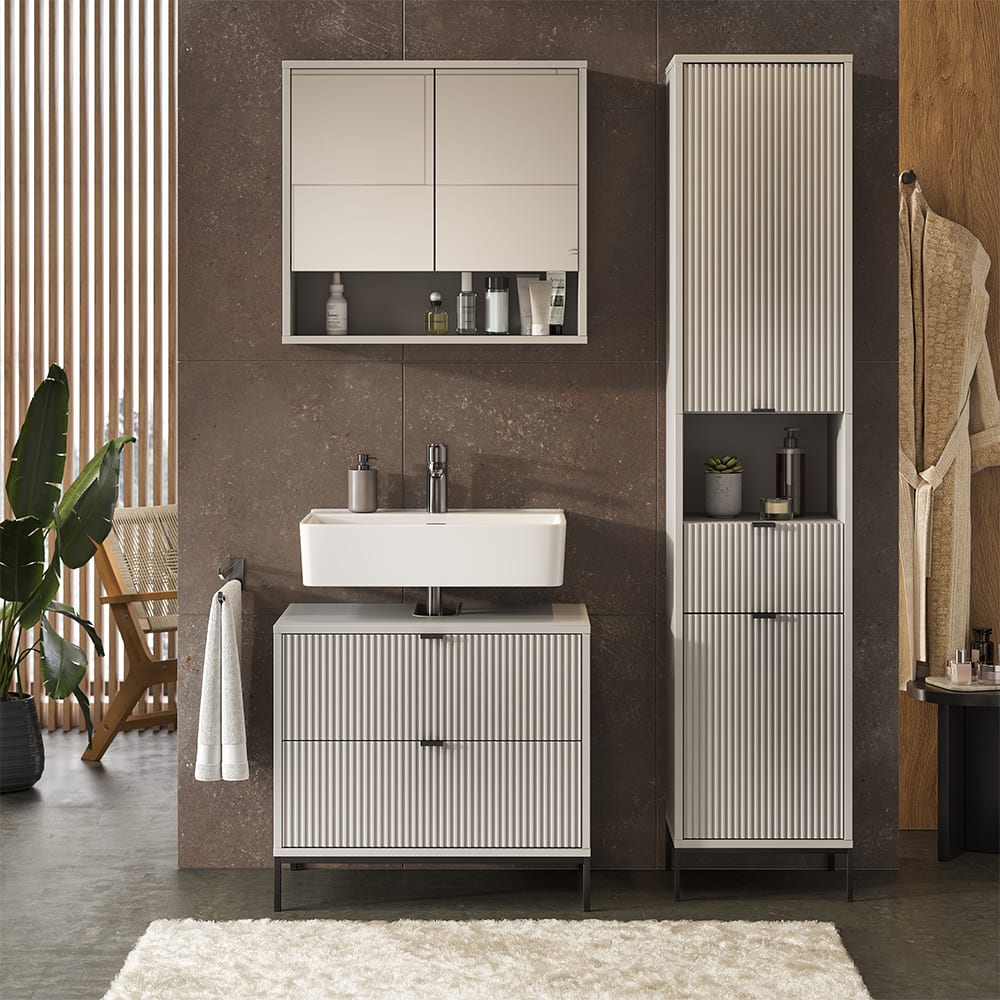 Badmöbel-Set 3-teilig Grau 70x63cm - Maisons Du Monde