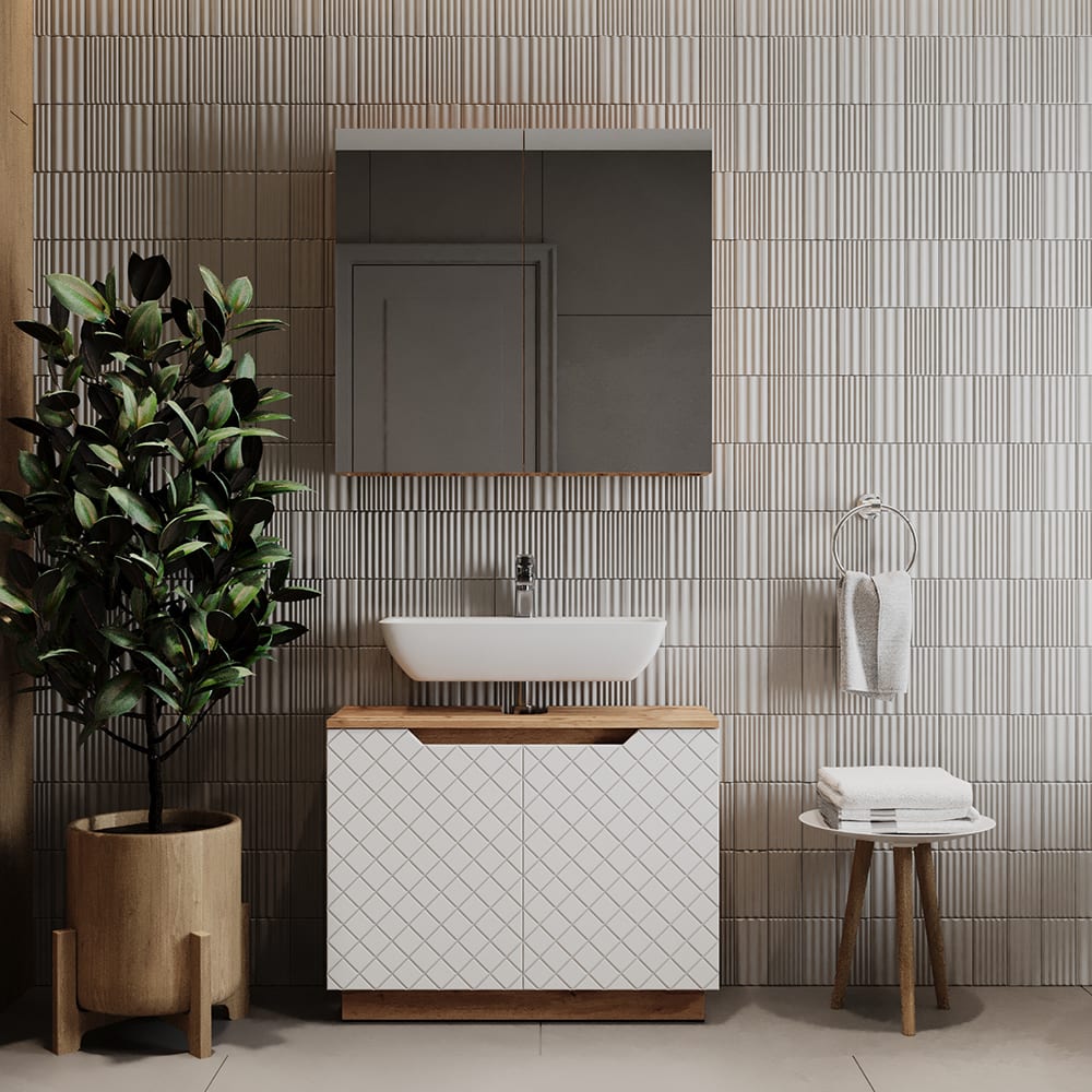 Badmöbel-Set 2-teilig Weiß 80x62.1cm - Maisons Du Monde