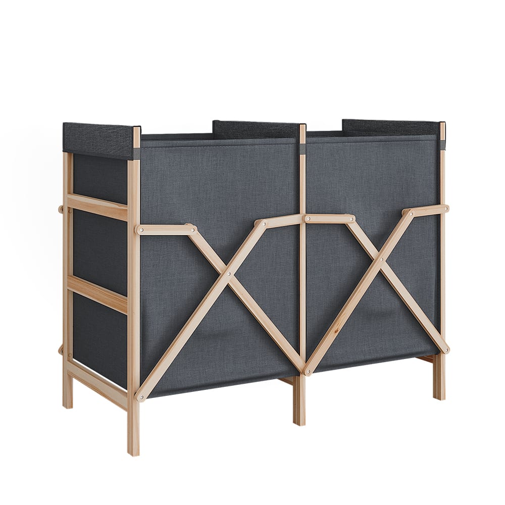Vicco Badschrank für Wäsche mit 2 Fächern Grau 80x64cm style modern Grau Holz