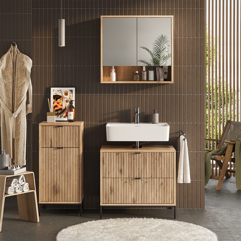 Badmöbel-Set 3-teilig Viking Oak 70x63cm - Maisons Du Monde