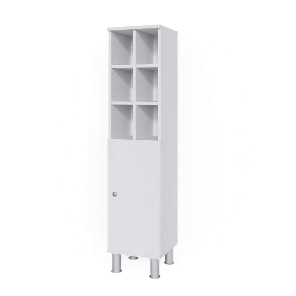 Vicco Midischrank große Tür, Weiß 30 x 130.6cm style modern Weiß Spanplatte