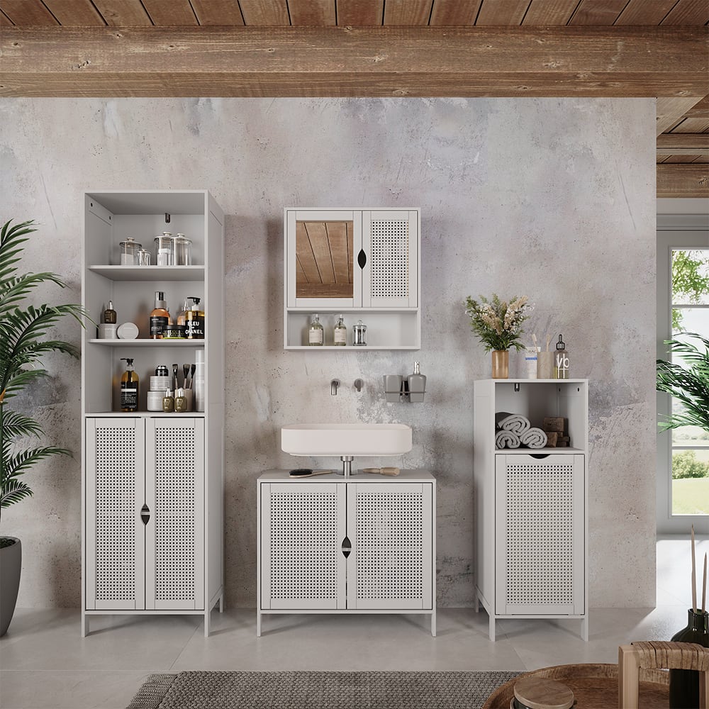 Badmöbel-Set 4-teilig Weiß 70x60cm - Maisons Du Monde