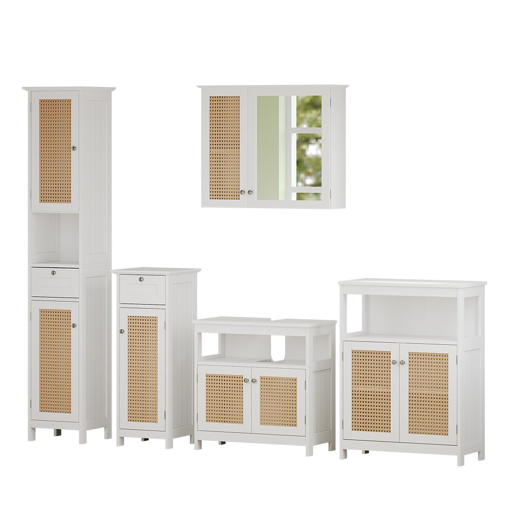 Vicco Badmöbel-Set 5-teilig Weiß 60x60cm style modern Weiß Spanplatte