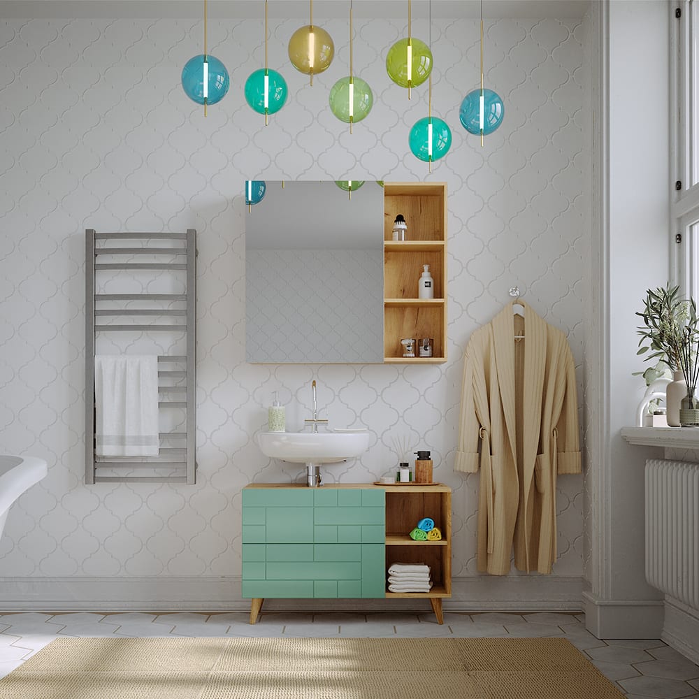 Badmöbel-Set 2-teilig Mintgrün 90x59cm - Maisons Du Monde