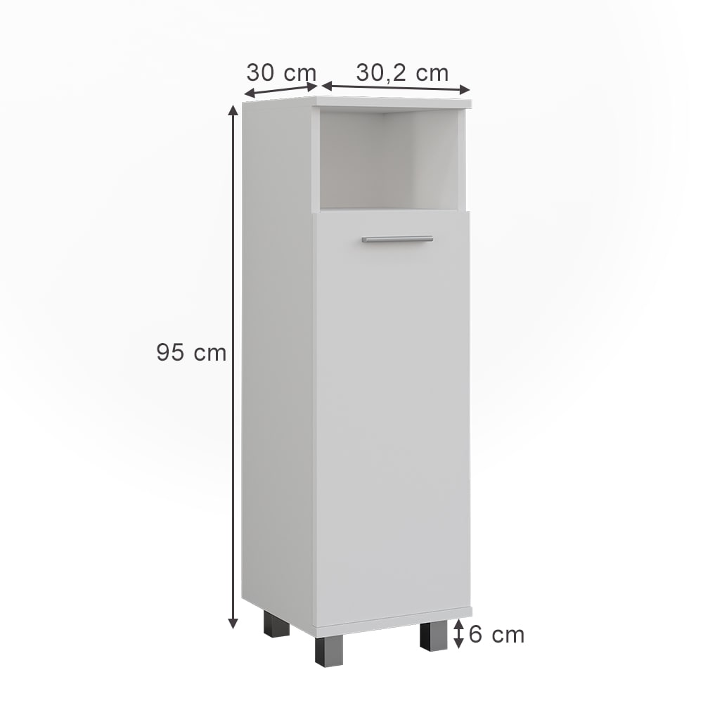 Midischrank mit Tür Weiß 30.2x95cm - Maisons Du Monde