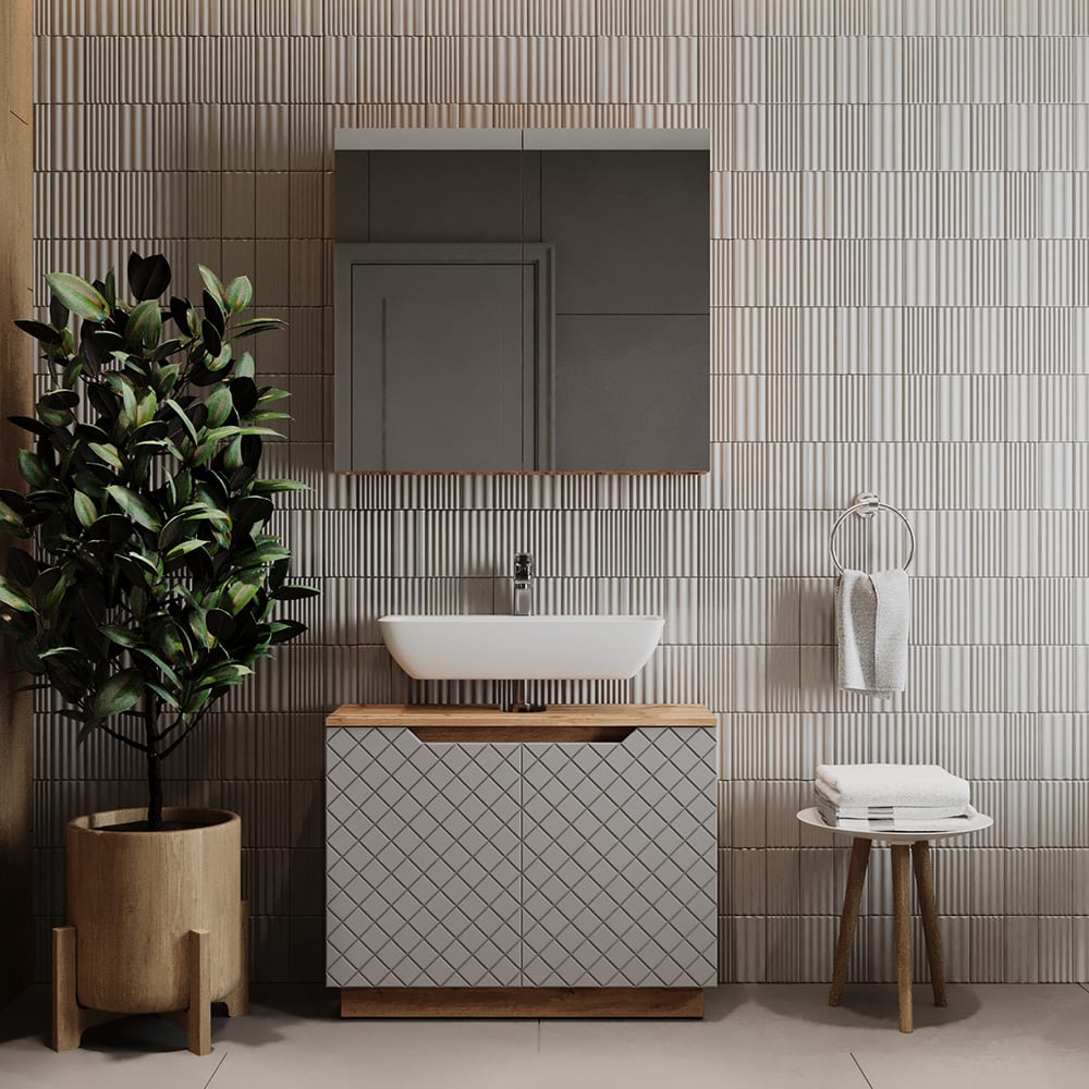 Badmöbel-Set 2-teilig Grau 80x62.1cm - Maisons Du Monde